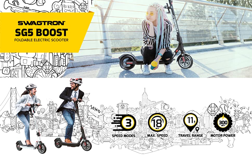 SWAGTRON SG5 BOOST FOLDABLE ELECTRIC SCOOTER