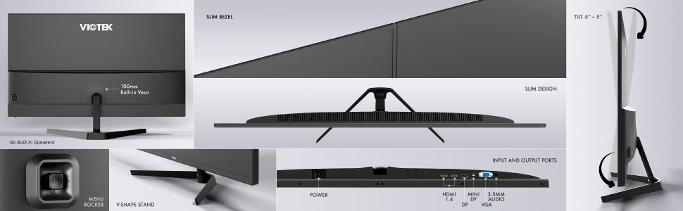 VIOTEK NV32Q True 4K Monitor 32-Inch Curved  60Hz 4ms (OD) Streaming-Ready  3840 x 2160p - Viotek