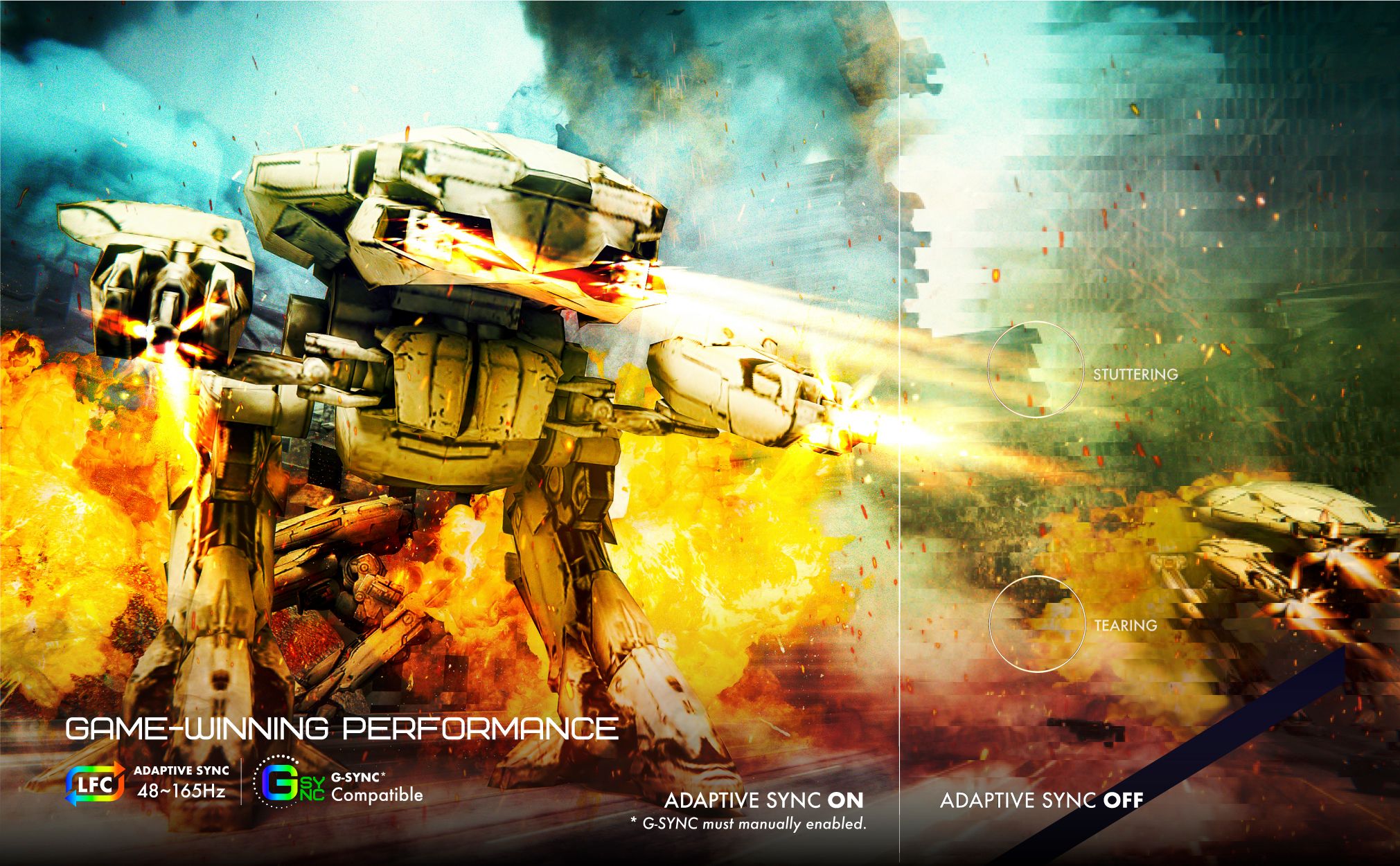 Adaptive Sync, compatible with AMD FreeSync & NVIDIA G-Sync